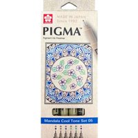 Set 6 Tiralíneas Sakura Pigma Mandala 0.5Mm Colores Fríos