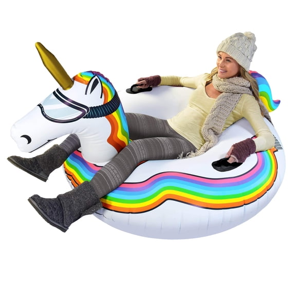 Trineo inflable con forma de tubo de nieve GoFloats, de invierno, para niños y adultos
