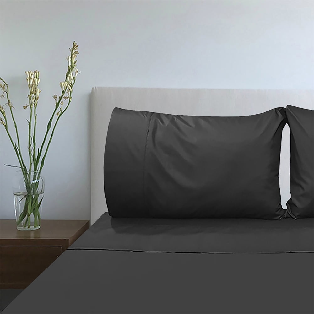 Victorianas - Juego De Sabanas King Dark Liso Negro 200 Hilos