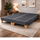 thumbnail image 3 of Base Cama 2 Plazas LINO Gris Plomo - Reforzada con Patas de Madera / Diseño Moderno, 3 of 3