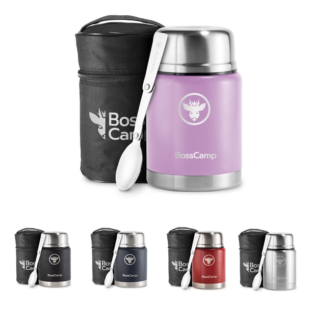 Termo Comida BossCamp 500 ml Lila Acero Inox Bolso Cuchara