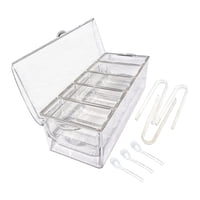 Magideal - Servidor De Buffet De Comida Fría Acrílico Con Cucharas Y Clips Bandeja De Servicio De Aperitivos Contenedor Servidor De Condimentos Fríos Para Picnic