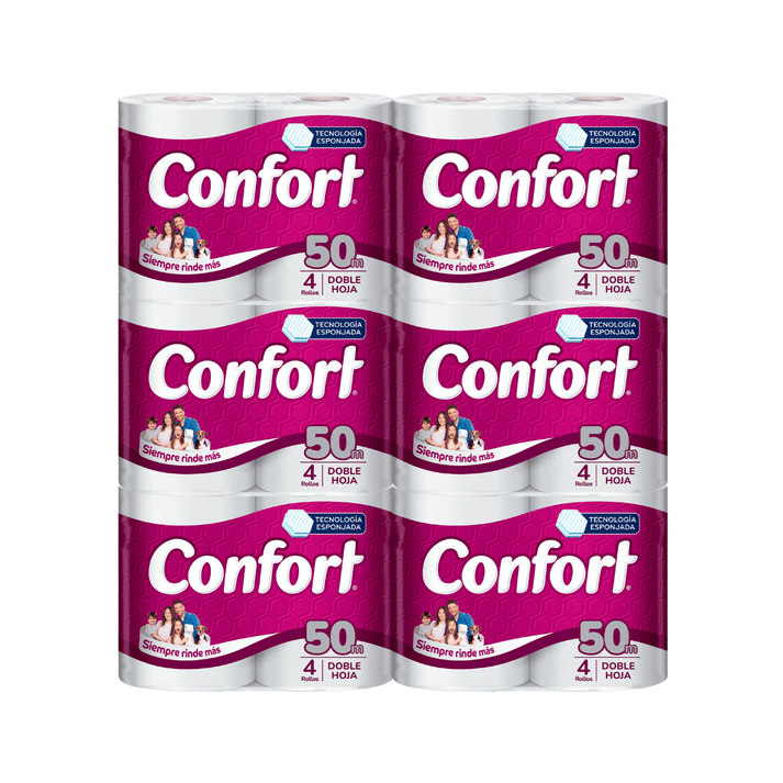 Pack 24 Rollos Confort Doble Hoja 50mts