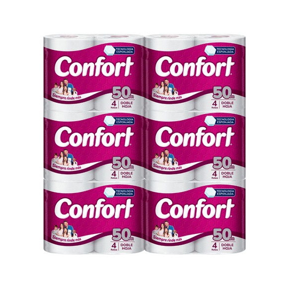 Pack 24 Rollos Confort Doble hoja 50Mts