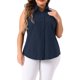 thumbnail image 1 of Agnes Orinda Camisas sin mangas de verano casuales para mujer de talla grande con botones 3X Azul Marino, 1 of 6