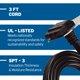 thumbnail image 4 of Cable de alimentación para triturador de basura InSinkErator EZ Connect, 3 pies, negro, 4 of 7