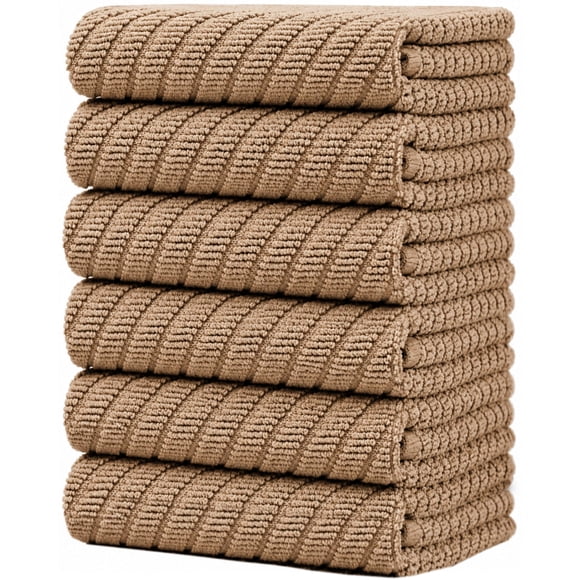 Bumble Towels - Toalla de Algodón 41 × 64 cm Pack de 6 Beige