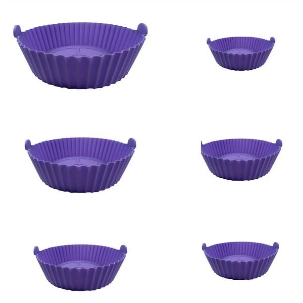 6pcs, Silicone Air Fryer Liners, 6 Different Sizes Air Fryer Liners Pots, Silicone Basket Bowls, Reusable Baking Trays, Oven Accessories, Baking Tools, Kitchen Gadgets, Kitchen Accessories, Home Kitch