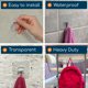 thumbnail image 5 of Ganchos de pared adhesivos GLUIT, 10 kg, resistentes, paquete de 12, transparentes, 5 of 8