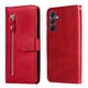 thumbnail image 1 of Funda tipo cartera para Samsung Galaxy A16 con bolsillo con cremallera y ranuras para tarjetas – Función de soporte Rojo, 1 of 6