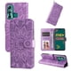 thumbnail image 1 of Funda tipo cartera FOXDOCK para Infinix Hot 11 , diseño girasol en relieve, cuero PU, cierre magnético, soporte y tarjetero, 1 of 5