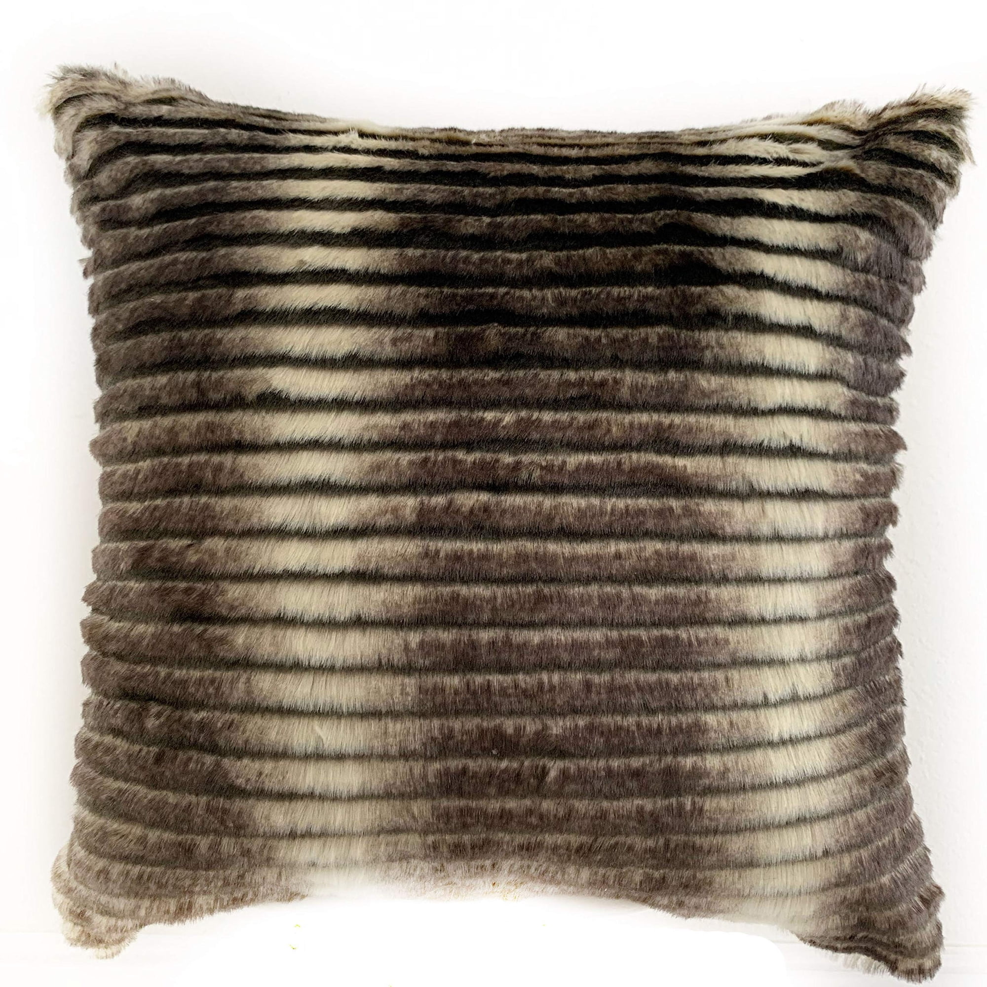 Cojín Plutus Brands Con Piel De Animal Gris, Gris Plutus Y Topo