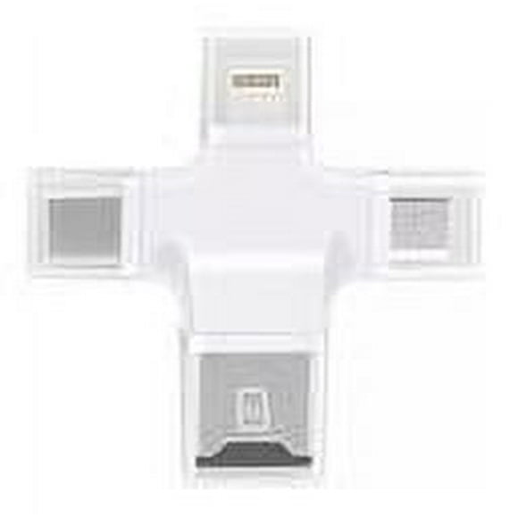 Lector De Tarjeta Blanca - 4 En 1 Otg - Tipo C - Ios