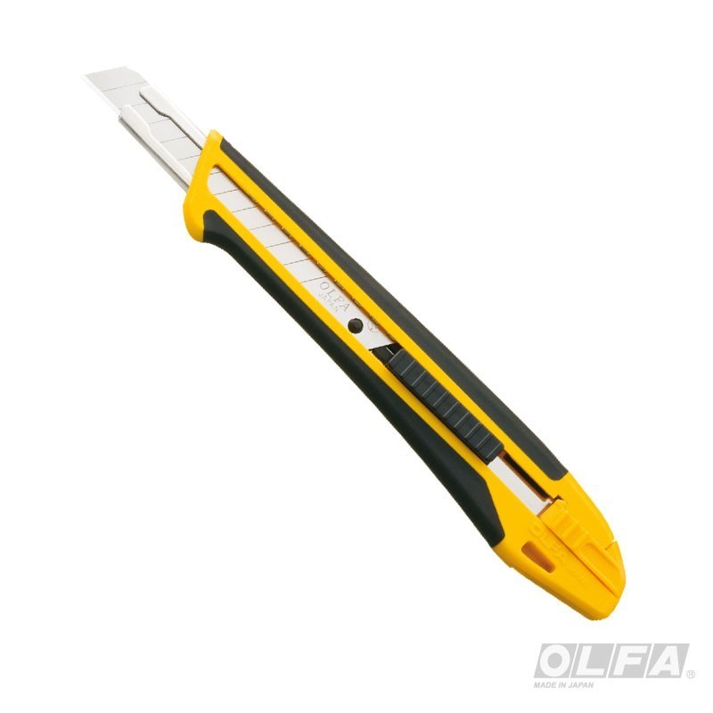 Olfa - Cuchillo Mediano Incrustacion Antideslizante Seguro Automatico Clip 9 Mm