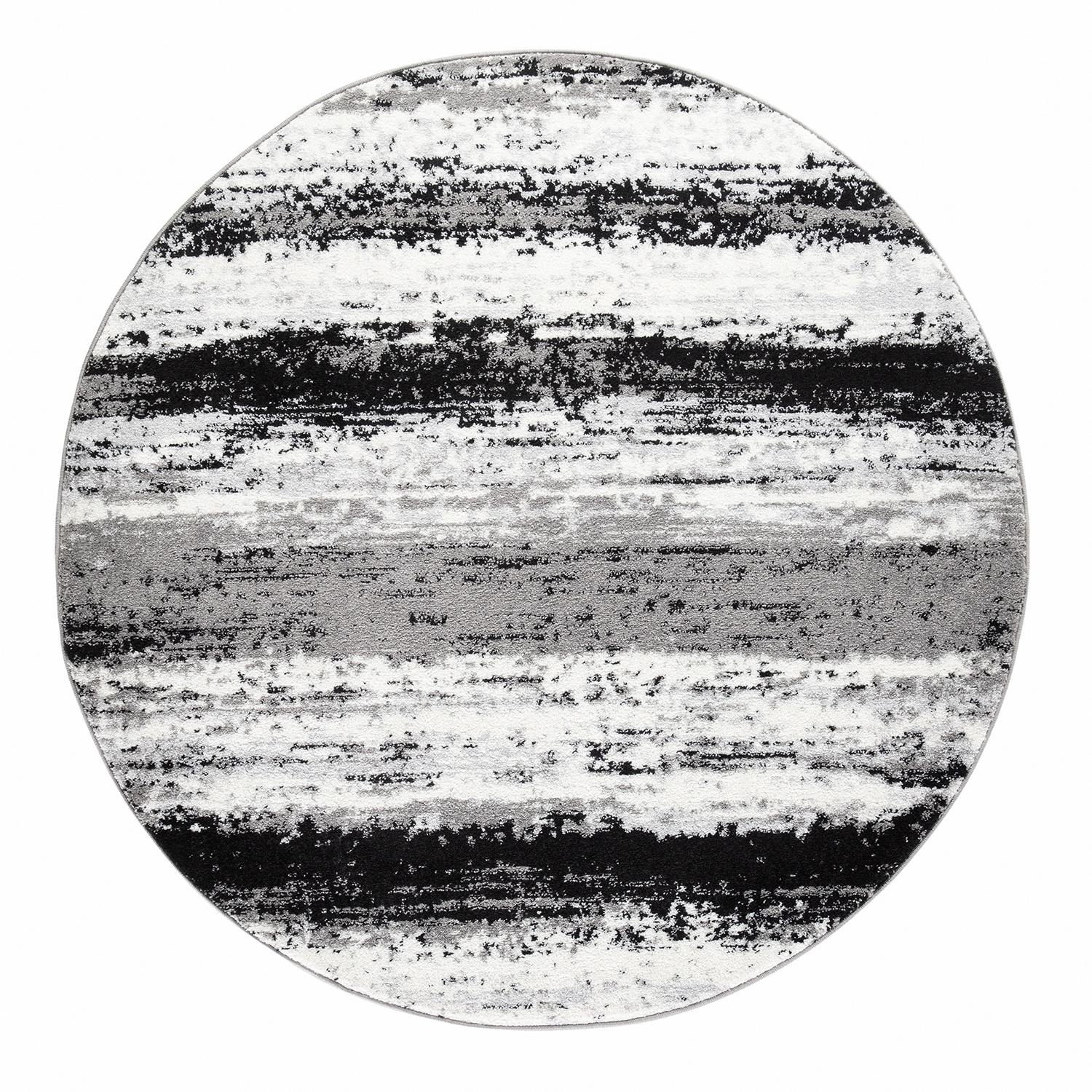 Modalfo - Alfombra Redonda Florida Gris 160 X 160 Cm