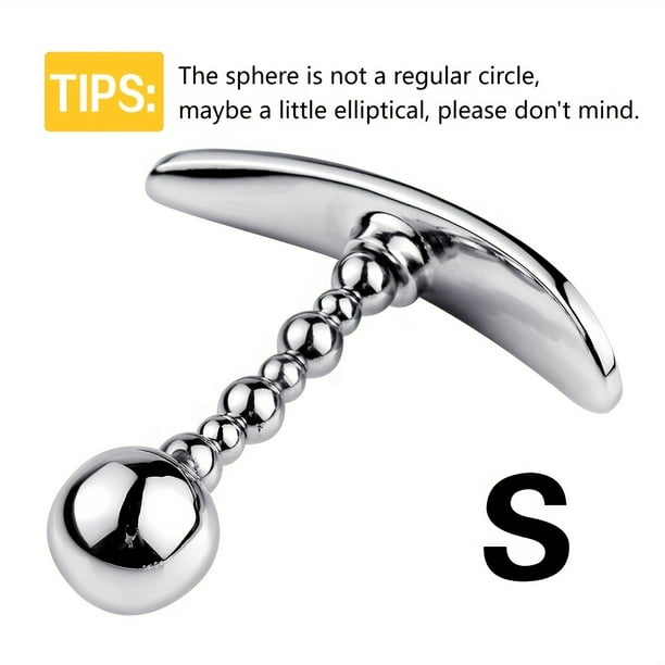 1pc Portable Flexible Metal Anal Plug with Base Design - Outdoor Wearable Anal Beads for Men's Pleasure and Prostate Massage