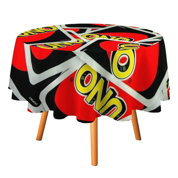 UNO Mantel Redondo con Estampado Icónico de Temática, Se Adapta a la Mayoría de Mesas, Fácil de Cuidar, Regalo Perfecto para Aficionados, Amigos y Familia.152cm