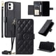 thumbnail image 1 of Funda tipo billetera FOXDOCK para iPhone 12 – Tapa abatible con correa para mujer, 1 of 5