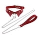 thumbnail image 4 of Gargantilla de cuello , suave y genial, accesorio de cosplay de cuero sintético con correa de cadena. rojo, 4 of 5