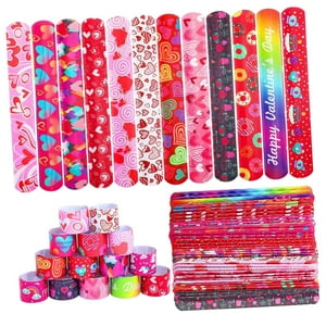 Ioensy - 48 Piezas Pulseras De Bofetada Para El Día De San Valentín Pulseras De Bofetada Para Niños Niñas