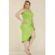 thumbnail image 2 of Vestido Midi de Talla Grande con Lazo Lateral y Parte Delantera Cruzada de Color Liso, 2 of 5