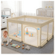 thumbnail image 1 of Corral Infantil Bebe Malla Y Tela Oxford Pelota 120x120cm Beige, 1 of 5