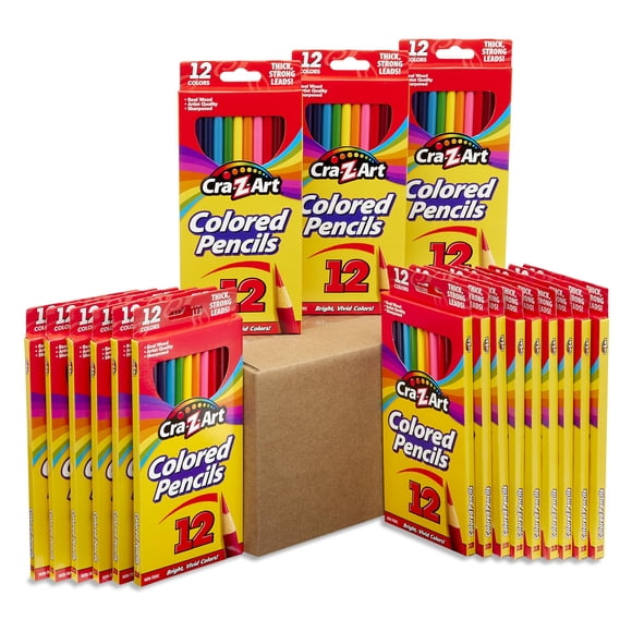 Lápices de colores Cra-Z-Art Bulk, 18 paquetes de 12, para la escuela