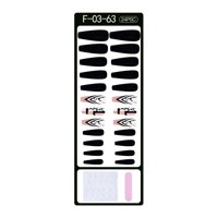 Ioensy - 24 Puntas Largas Para Uñas De Ataúd, 12 Tamaños De Uñas Postizas Para Nail Art Diy Salon 03