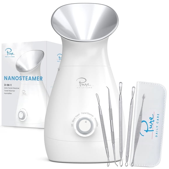 Vaporizador facial Pure Daily Care NanoSteamer grande 3 en 1