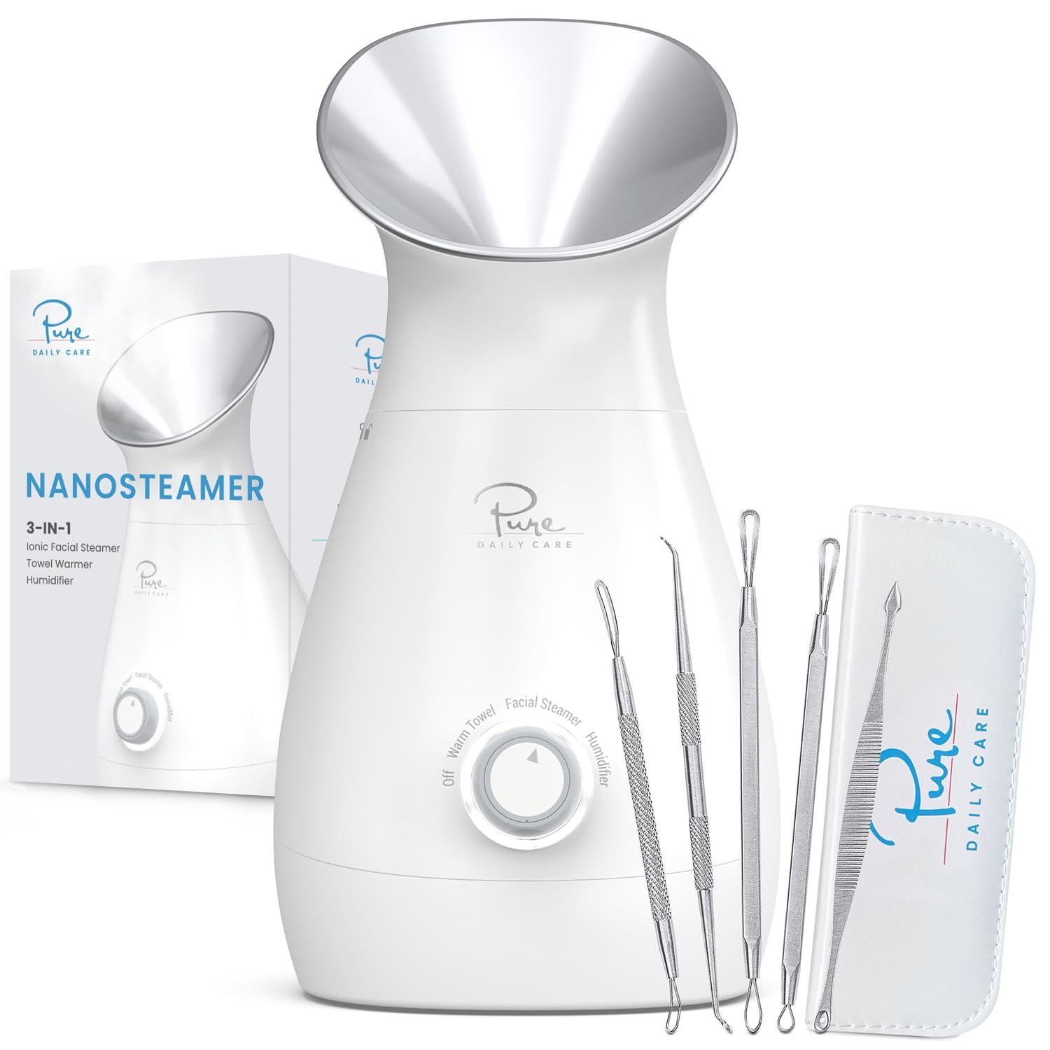 Vaporizador Facial Pure Daily Care Nanosteamer Grande 3 En 1