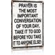 thumbnail image 1 of Letrero rezar mejor manera conocer Dios placa metal religiosa cristiana 20x30 cm, 1 of 8