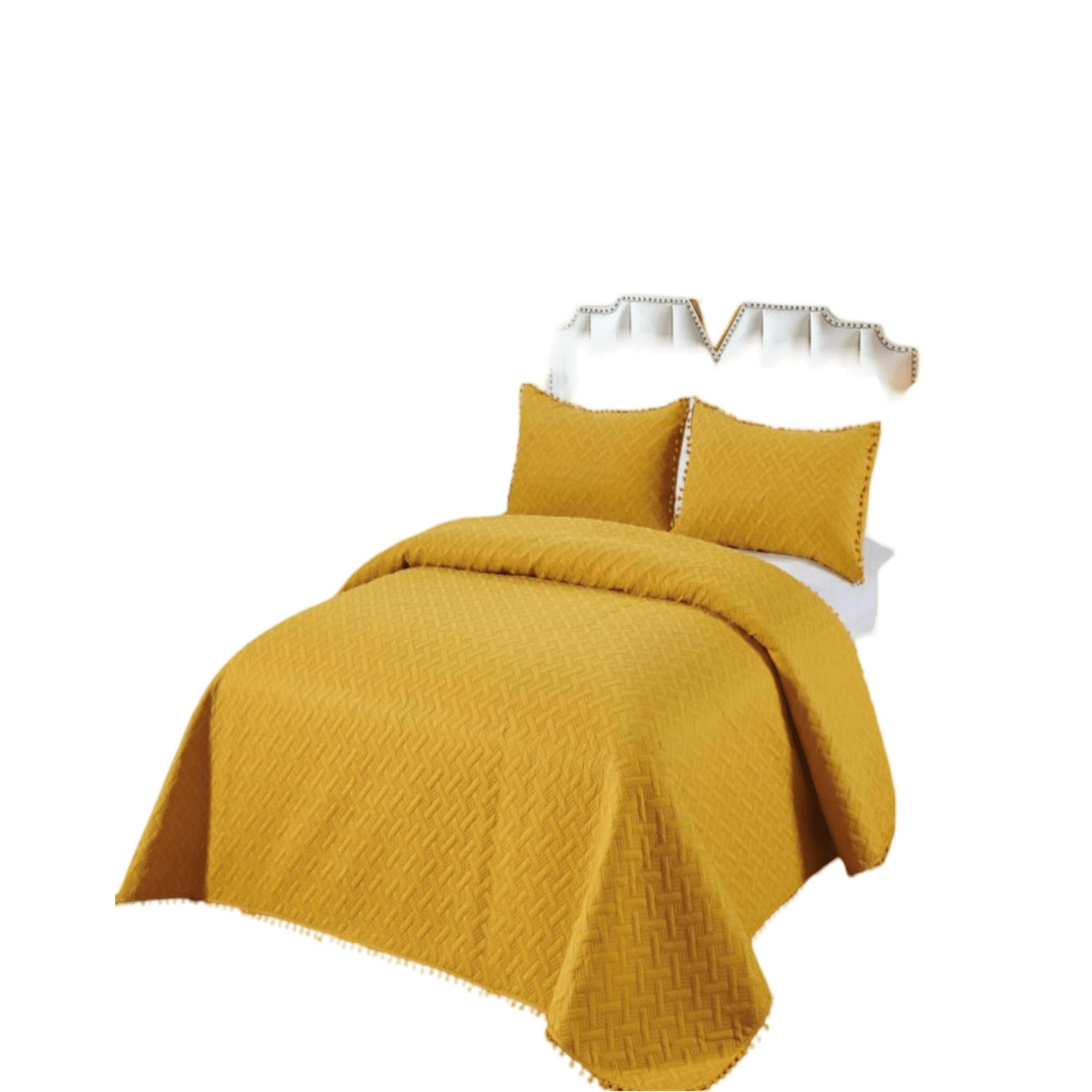 Todo Para El Hogar - Cubrecama De Verano Con Pompones - Fresco Y Elegante 2p