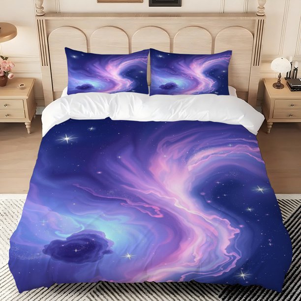 Dreamy Nebula Theme Digital Printed Set Polyester Anti-Pilling Soft and Breathable