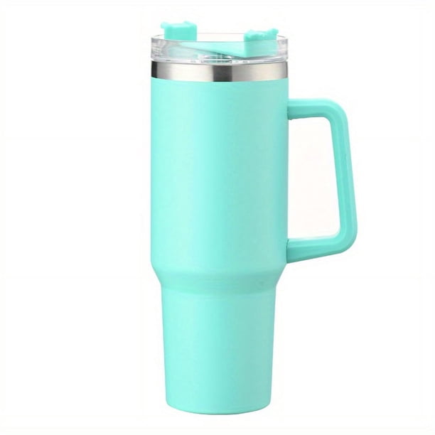 1pc 40oz Straw Tumbler, Reusable Vacuum Tumbler With Straw, Insulated Double Wall Stainless Steel Cup Handle And Vacuum Flask, Handy Cup, Teacher Appreciation Gifts