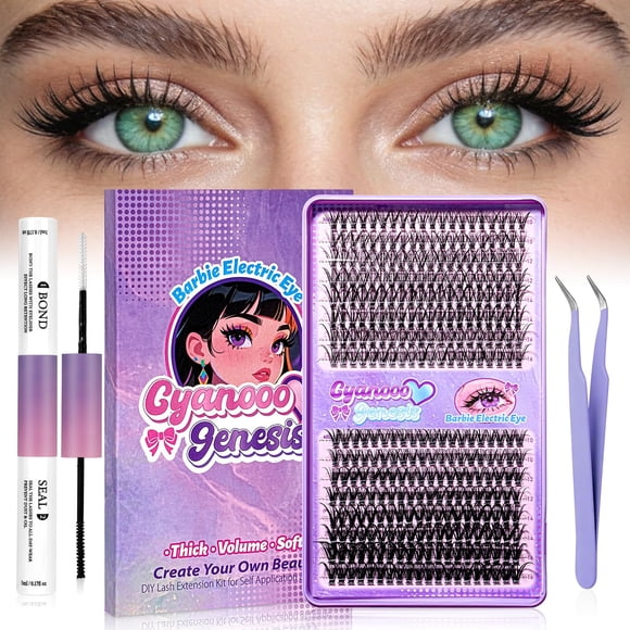 Kit de extensión de pestañas DIY CyanooGenesis, 320 unidades, 30 D+40 D Curl