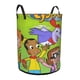 thumbnail image 2 of Cyberchase Cesta de lavandería de gran capacidad redonda con asa, bolsa para ropa sucia plegable, almacenamiento para dormitorio, baño y lavadero 44x35 cm, 2 of 6
