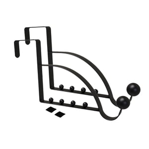 Magideal - Colgador Sobre La Puerta, Gancho Colgante Trasero Para Puerta, Fácil Instalación, Organizador Para Ahorrar Espacio, Estante Para Bolsos De Dormitorio, Negro