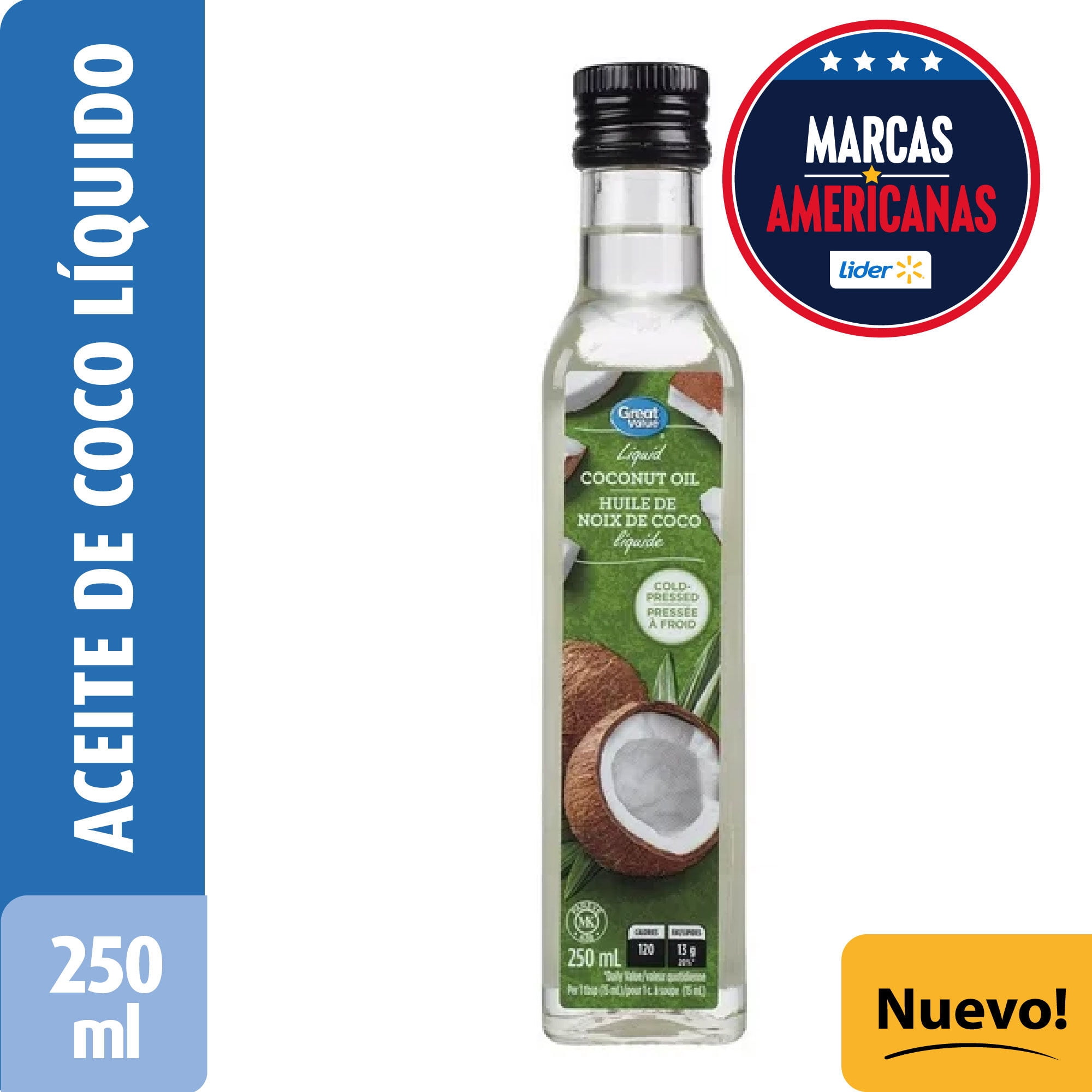 Aceite Coco Botella 250 ml Great Value