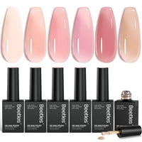 Beetles Gel Polish - Set De Esmaltes De Uñas En Gel Beetles Nude Pink Brown, 6 Colores 2025