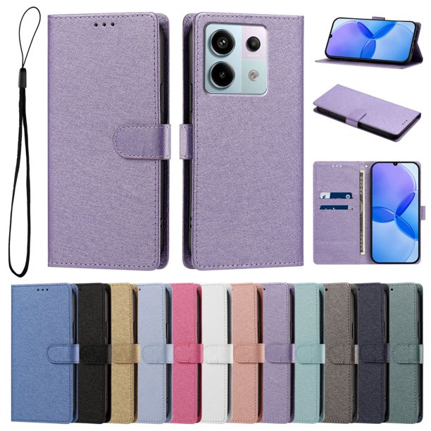 Cartera Funda para Xiaomi Redmi Note 13 Pro 5G Carga Inalámbrica, Lila