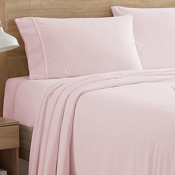 Sábanas de franela Sweet Home Collection, dobles, color rosa pálido
