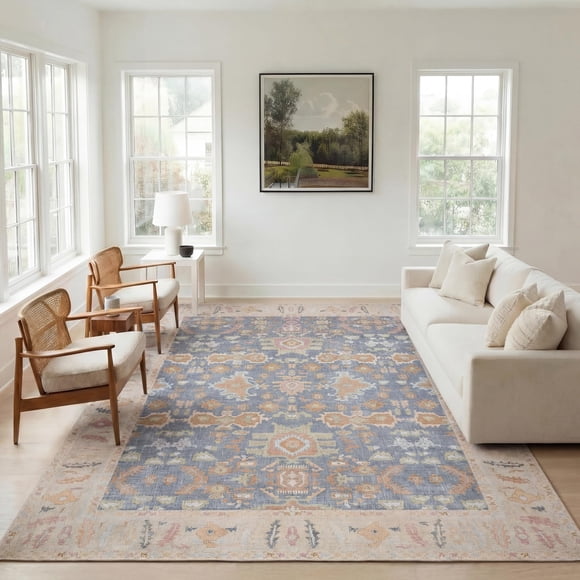 Alfombra Kuden 274x366 cm Vintage Lavable y Antideslizante