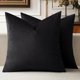 thumbnail image 1 of Fundas de almohada MIULEE de terciopelo de 45 x 45 cm, 2 unidades, color negro, 1 of 6