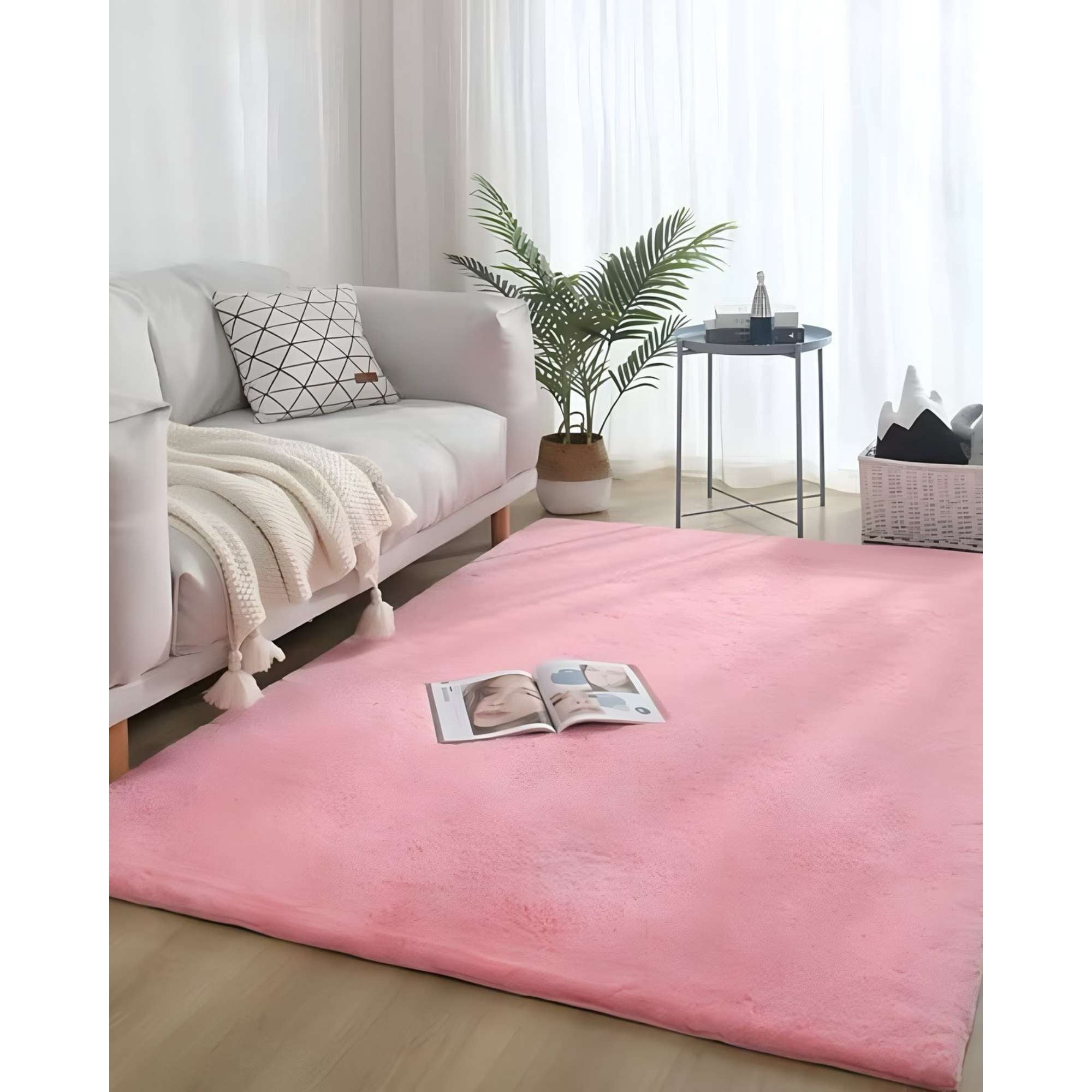 Teng Fei - Alfombra Living Dormitorio Suave 200 X 300 Cm Rosa