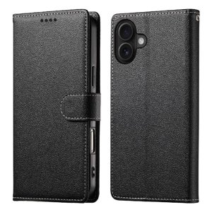 Foxdock - Funda Para Iphone 16 – Cuero Premium, 3 Ranuras Para Tarjetas, Protección Contra Impactos