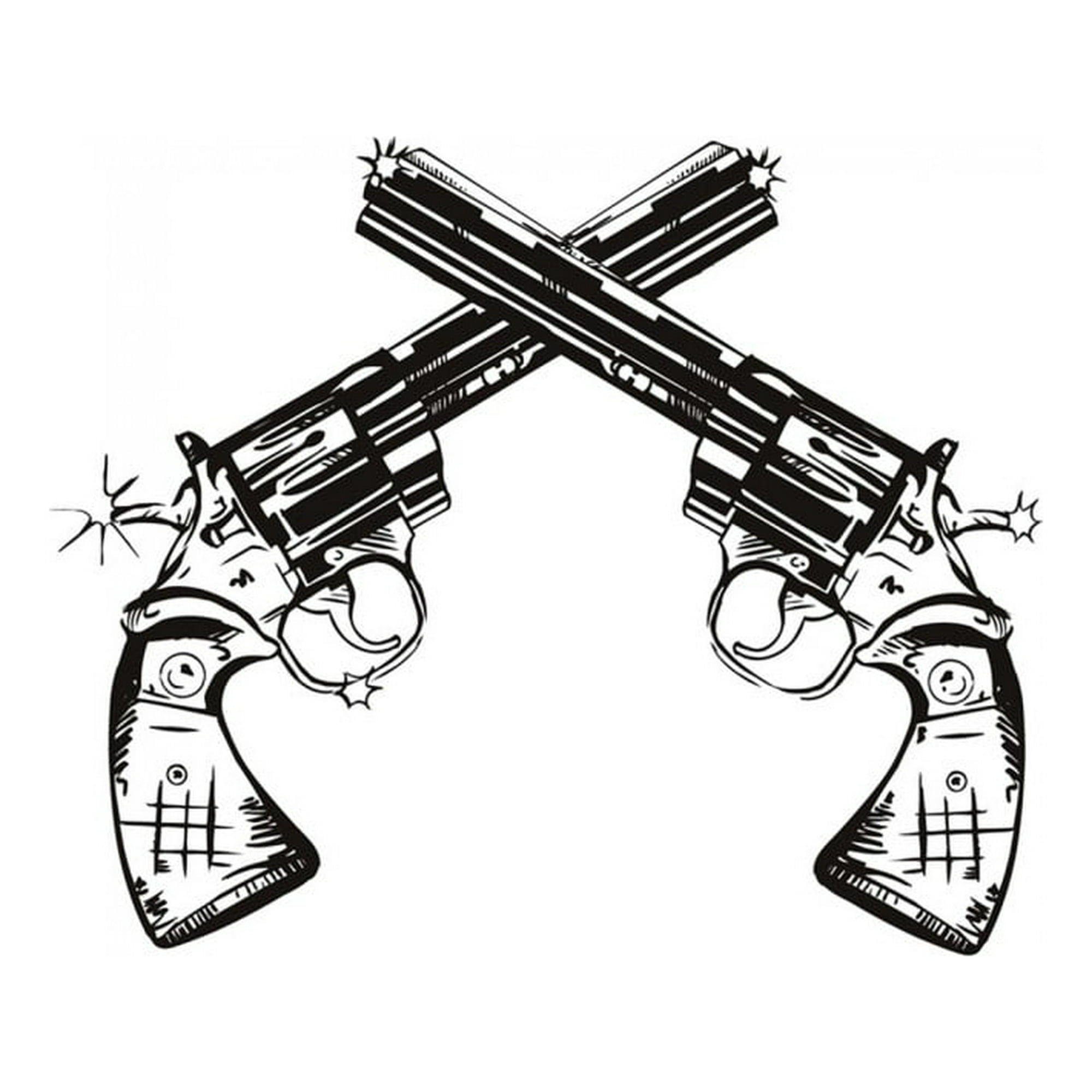 Rienda Libre Graphics - Decomural Pistols Guns Cowboy Ws-17456