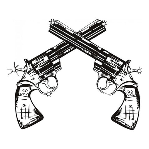 Rienda Libre Graphics - Decomural Pistols Guns Cowboy Ws-17456