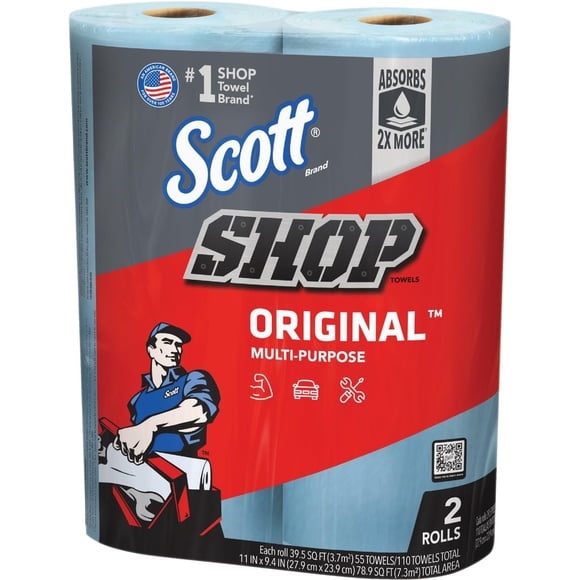 Toallas de papel Kimberly-Clark Scott Shop, 2 rollos, 55 hojas