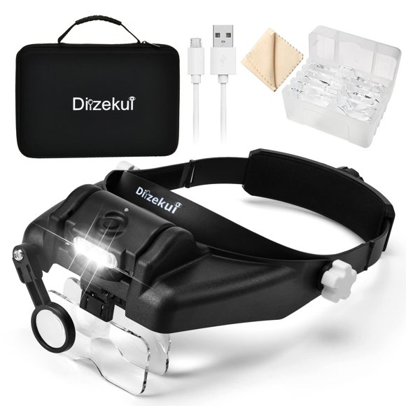 Lupa Dilzekui de 1 a 14 aumentos con luz, recargable