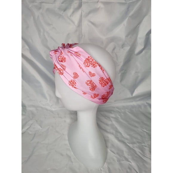 Turbante cintillo clínico lycra corazones rojos